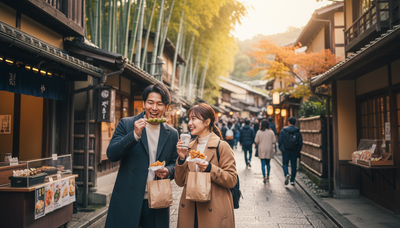 嵐山の食べ歩きは11時から15時がゴールデンタイム