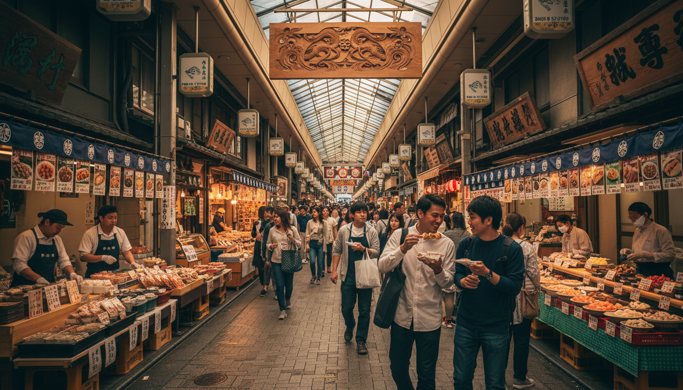 錦市場の食べ歩きは18時頃までが目安