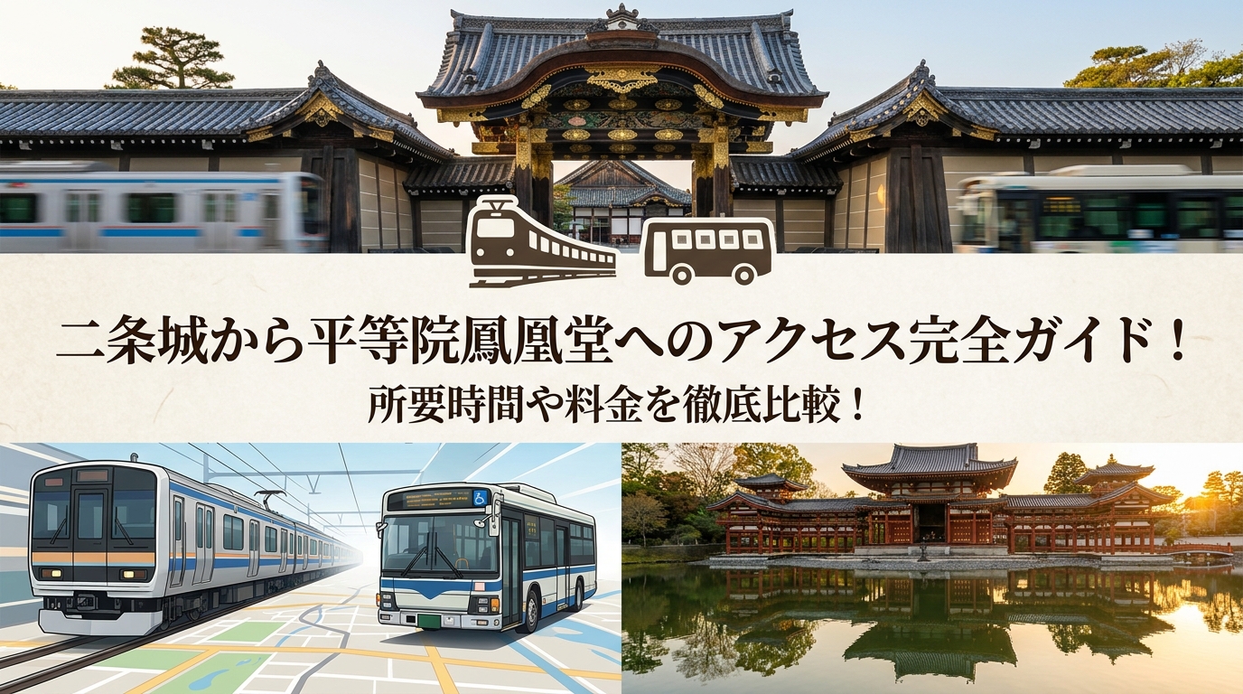 二条城から平等院鳳凰堂へのアクセス完全ガイド！所要時間や料金を徹底比較！