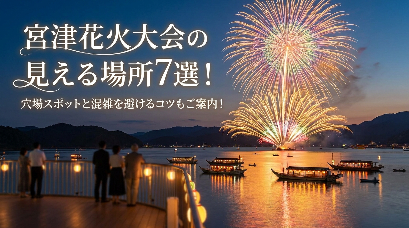 宮津花火大会の見える場所7選！穴場スポットと混雑を避けるコツもご案内！
