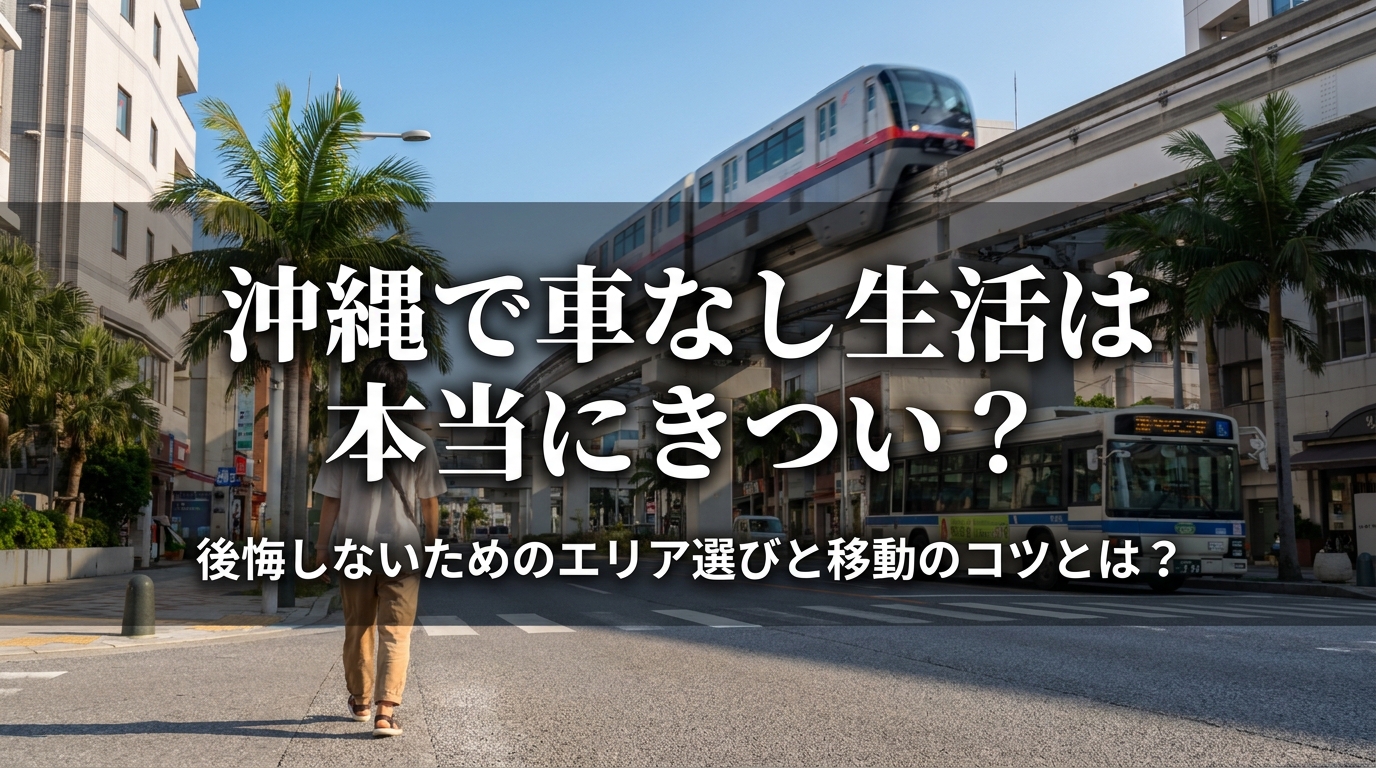沖縄で車なし生活は本当にきつい？後悔しないためのエリア選びと移動のコツとは？