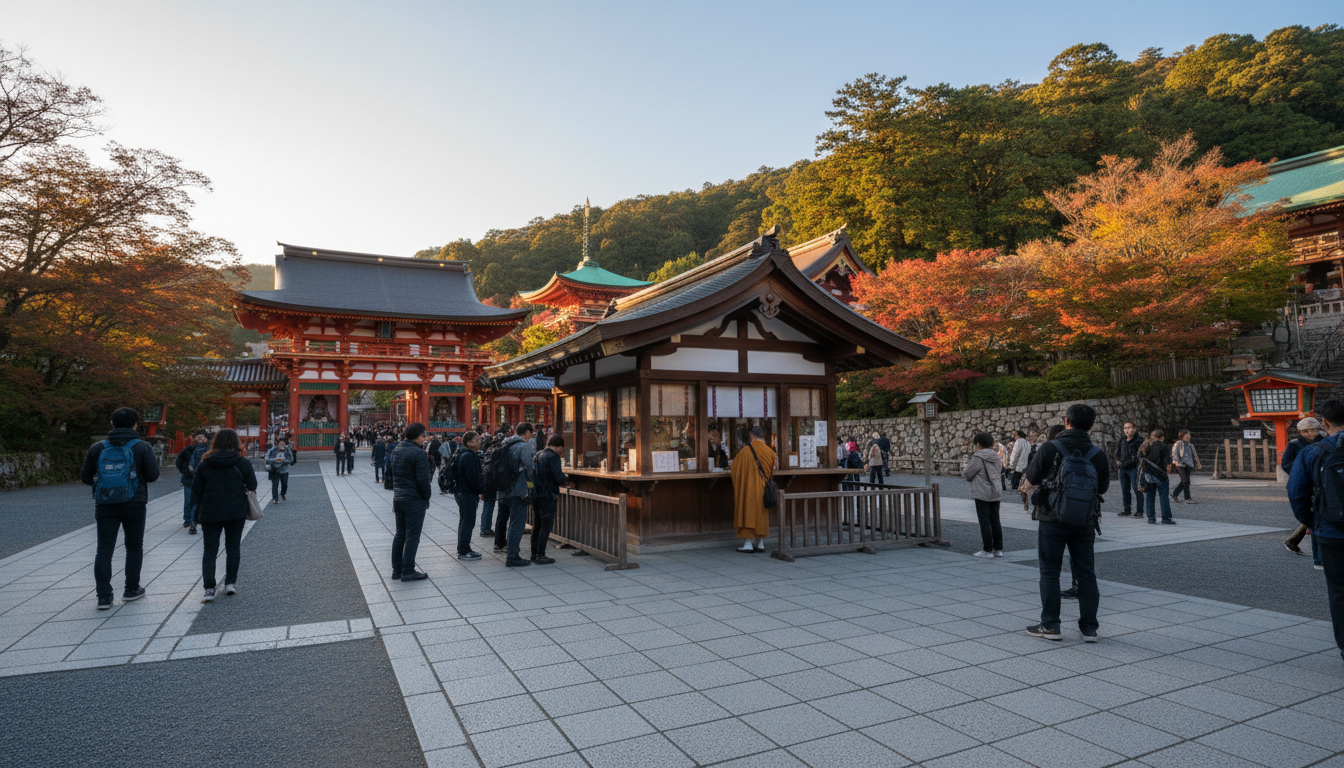 清水寺の拝観料は境内中央のチケット売り場で支払います