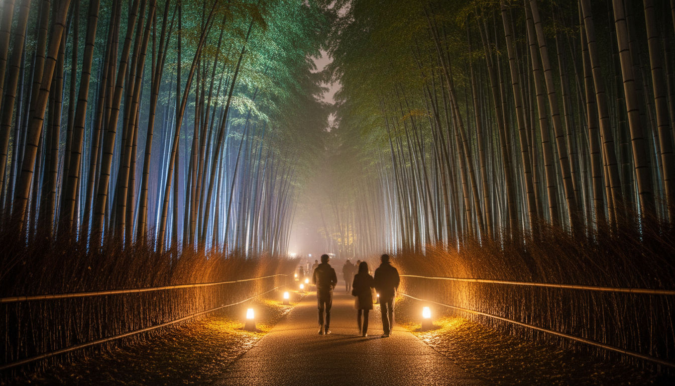 嵐山竹林のライトアップは「月灯路」として新しく生まれ変わりました