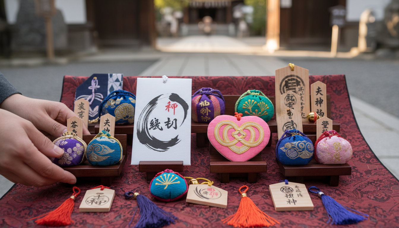 安井金比羅宮では縁切り・縁結びを中心に多彩なお守りが授与されています