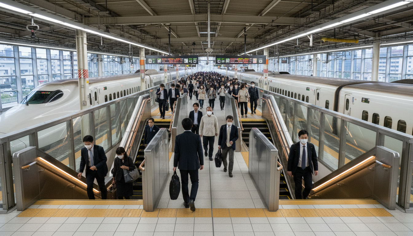 京都駅新幹線ホームの階段位置はここ