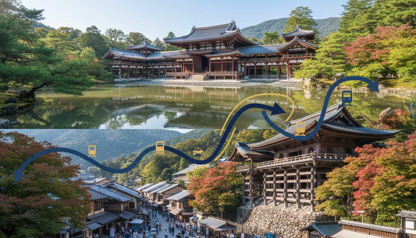 平等院鳳凰堂から清水寺へは京阪電車かJR+タクシーがおすすめ