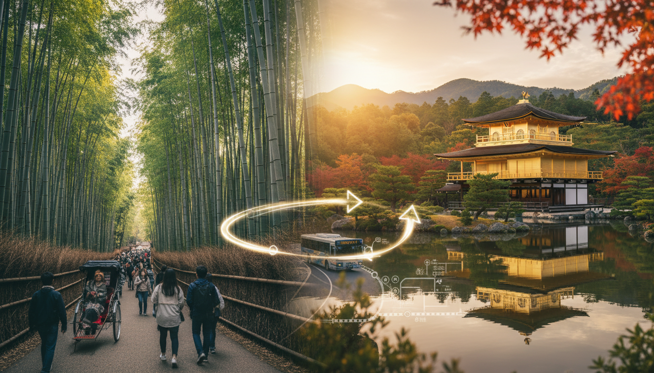 嵐山から金閣寺への行き方：おすすめは市バス乗り換えルート