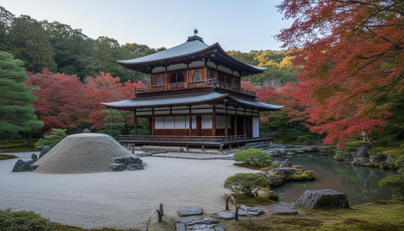 銀閣寺の建築様式は和様と禅宗様の折衷スタイル