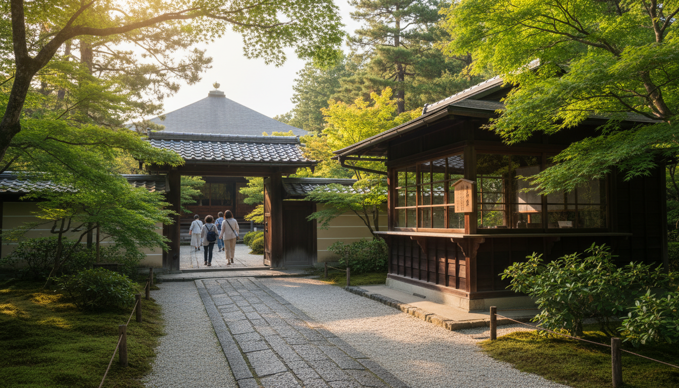 銀閣寺の御朱印所は中門をくぐってすぐ右側にあります