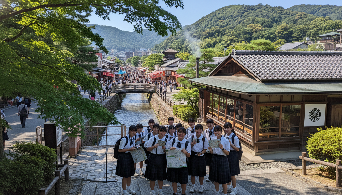 銀閣寺周辺は修学旅行のランチに最適な環境