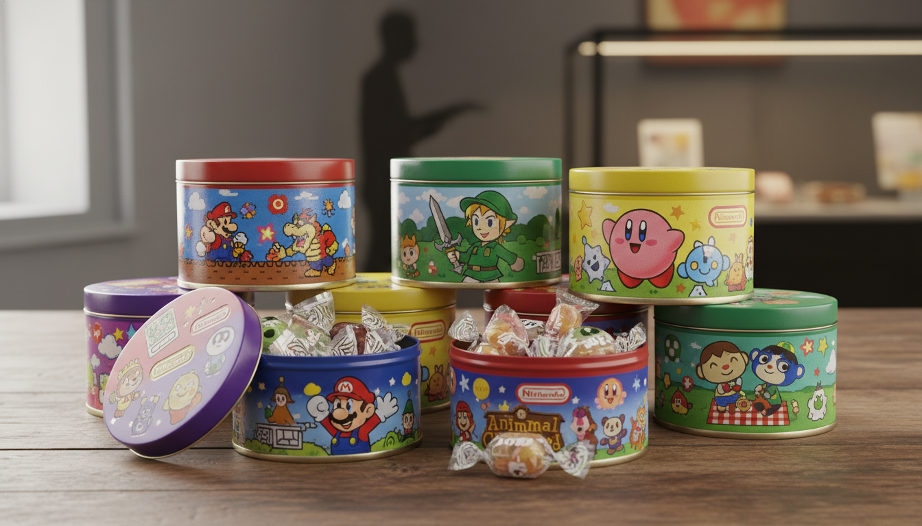 ニンテンドーミュージアムのお土産お菓子は限定デザインの缶入りが中心