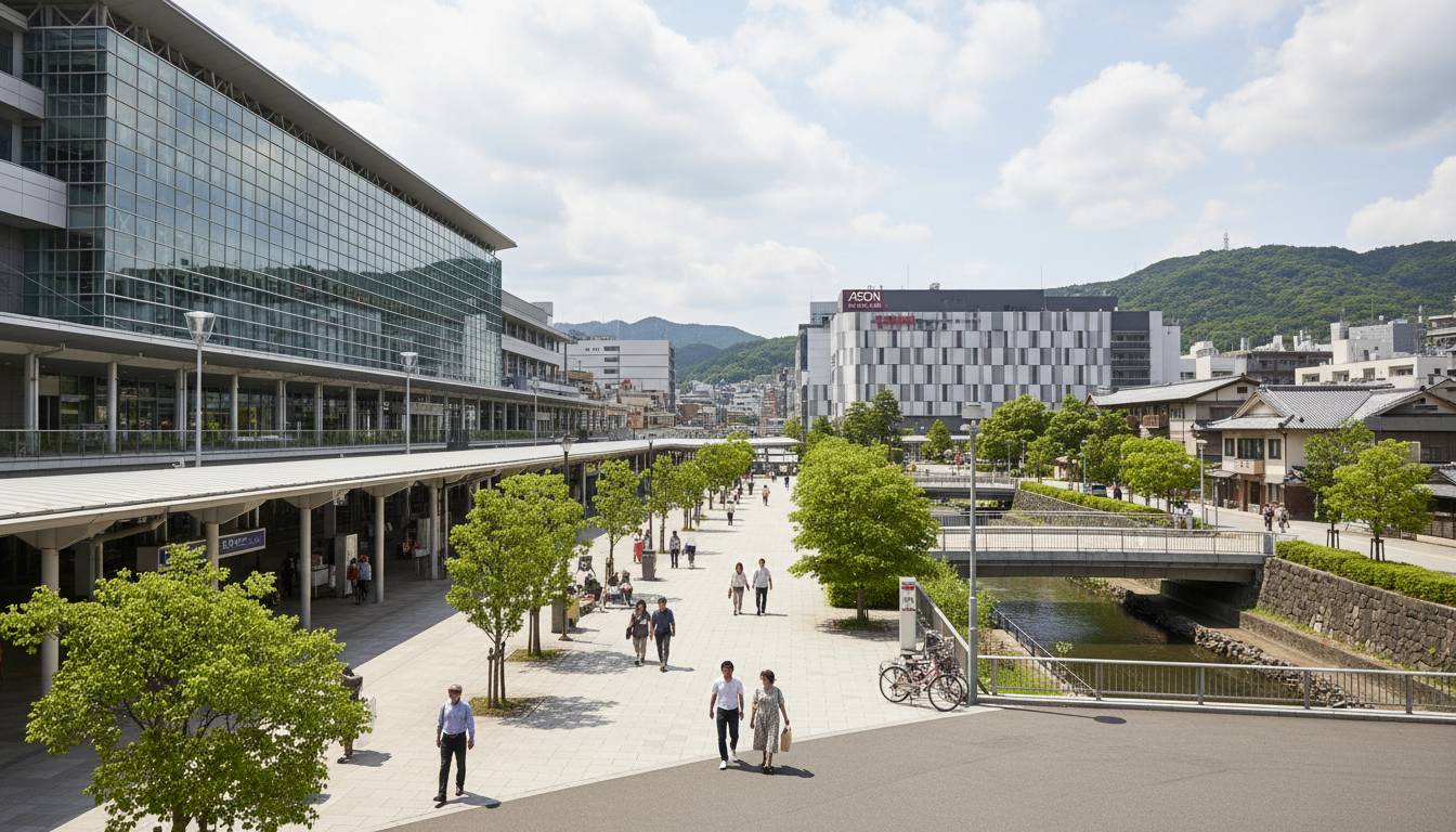 京都駅からイオンモール京都へは徒歩12分が最短ルート