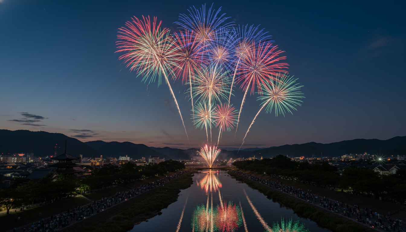 2026年のあやべ水無月まつりの花火は「由良川河川敷」がメイン会場です
